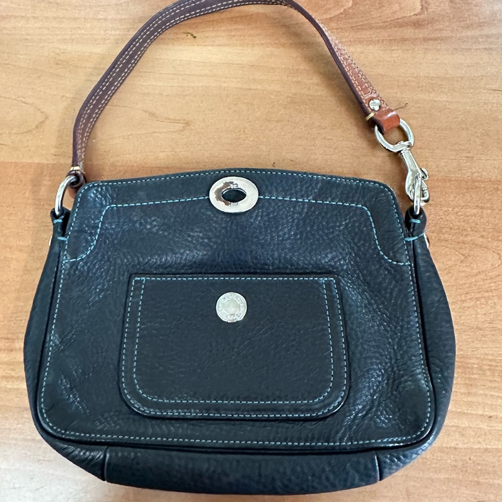 Shoulder Coach bag- black and brown leather
